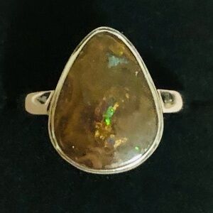Sterling silver genuine Boulder Opal ring size 9